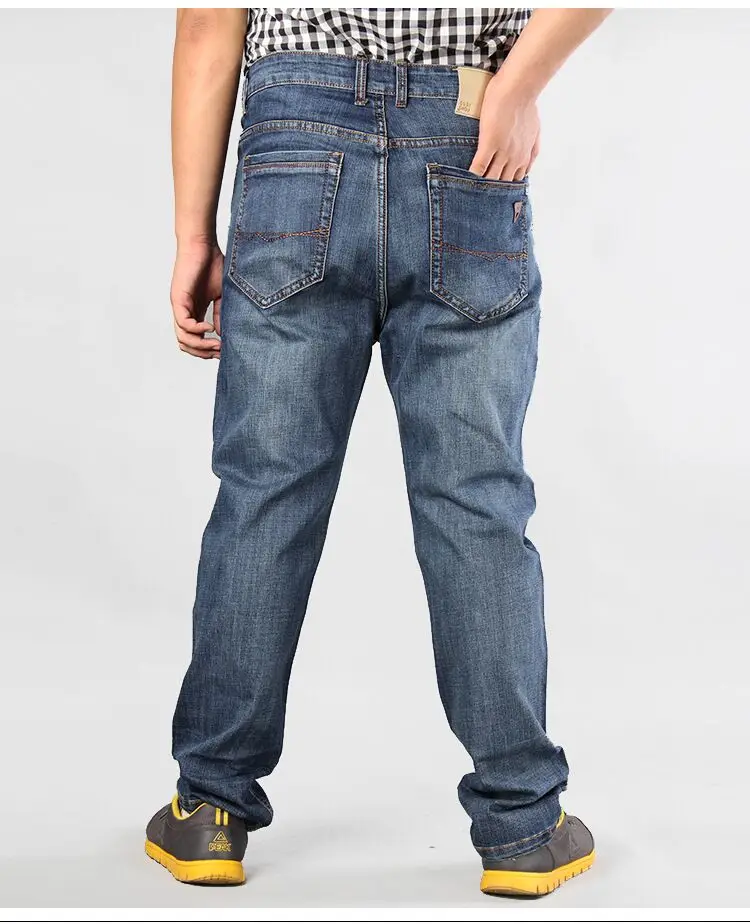 Весна и осень плюс размер толстые длинные брюки свободные прямые повседневные джинсы мужские длинные джинсы размер 38-52 - Цвет: model 4