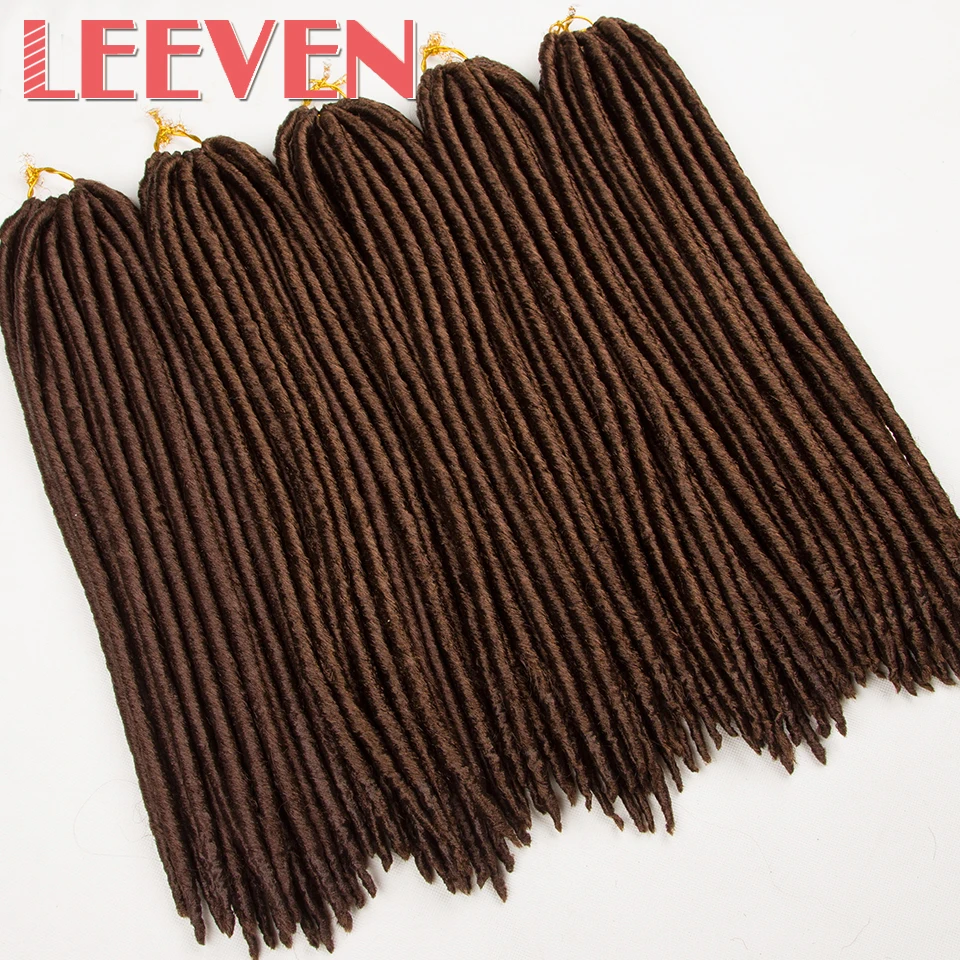 Leeven 18 ''24 пряди 100 г Dread Faux locs синтетическое плетение волос высокотемпературное волокно крючком оплетка для женщин 1 шт