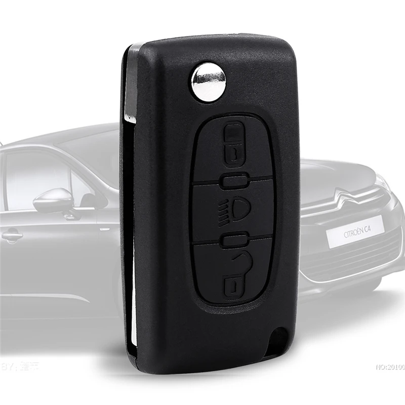 

100% New Portable Folding Flip 3 Button Remote Key Case Shell for CITROEN C2 C3 C4 C5 C6 Keyless Entry Car Alarm Cover Housing