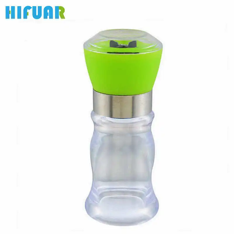 HIFUAR Plastic Pepper Mill Grinder Slim Fit Spice Handy Manual Salt