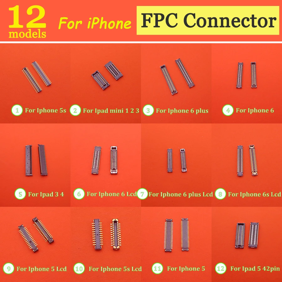 ЖК дисплей с сенсорным экраном FPC коннектор для iPhone 5 5c 4s 6 6plus 6s ipad mini 1 2 3 4 на