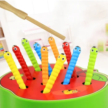 

Strawberry apple Early Childhood Education Catch Worm Game Color Cognitive Kids Magnetic Toys Children's educational gifts