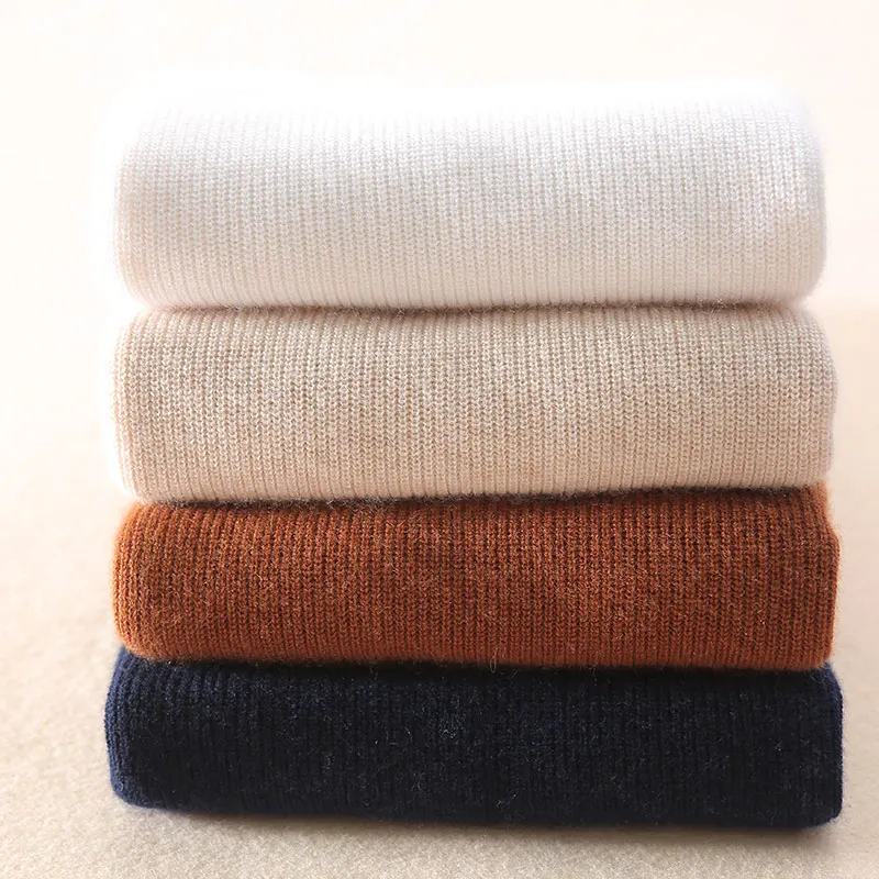 LHZSYY Autumn Winter New high collar Cashmere Sweater Fashion solid color tight Wool knit pullover short Sweater soft Warm Shirt