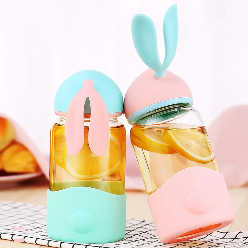 

New Rabbit Ear Water Bottle plastic Fruit infusion Kids Drink Outdoor Sports bottle Juice lemon Kettle Water Bottles