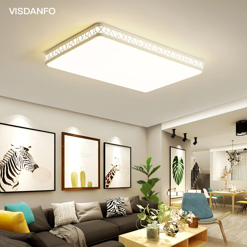 Visdanfo современный акриловый круглый светодиодный потолочный светильник AC220V переключаемые лампы для гостиной светильник s светильники Спальня Домашний Светильник ing