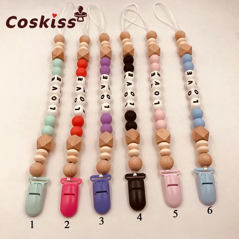NEW DIY Silicone Baby Pacifier Clip Personalised Name Colorful Chain for Teething Soother Chew Toy Dummy Clips | Мать и ребенок