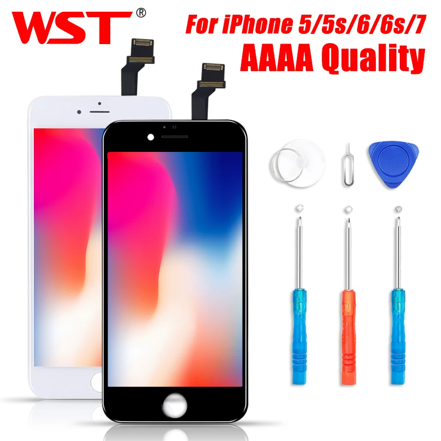 WST 3D сенсорный AAAA качественный экран телефон ЖК для iPhone 7 6 6s 5S 5 ЖК-дисплей