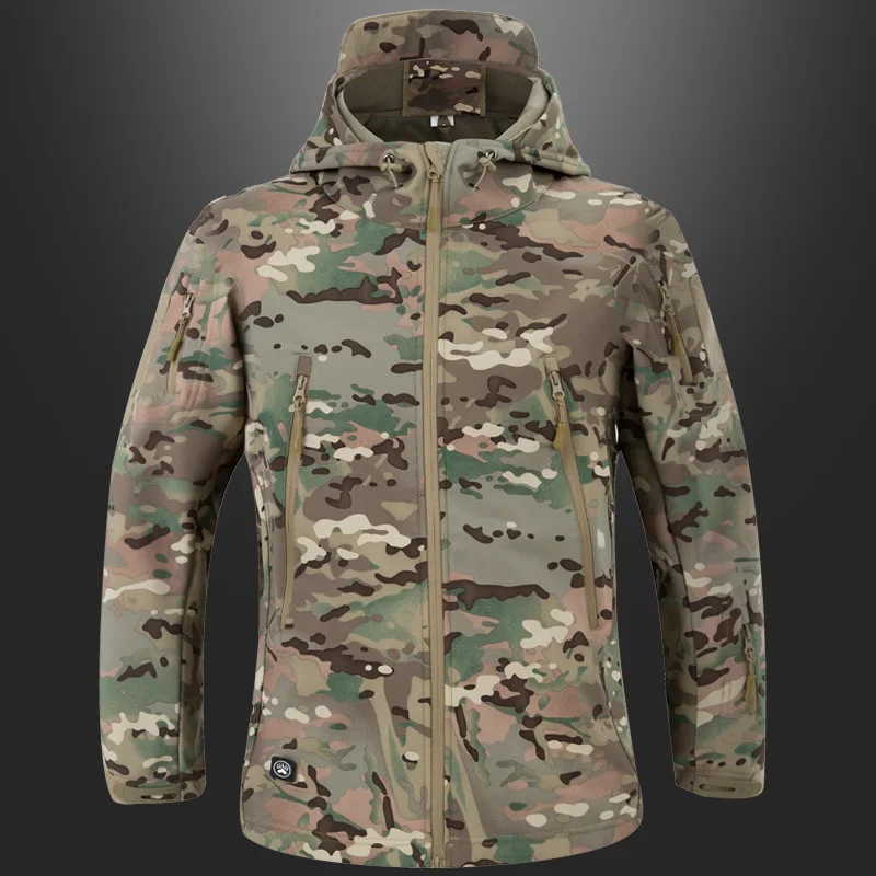 Мужская одежда, пальто, военная форма, водонепроницаемая ветрозащитная куртка с капюшоном, военная уличная куртка, военная камуфляжная ветровка