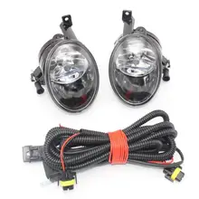 2 pçs luz do carro para vw touareg 2011 2012 2013 2014 2015 carro-estilo da frente luz de nevoeiro lâmpada e chicote de fios montagem