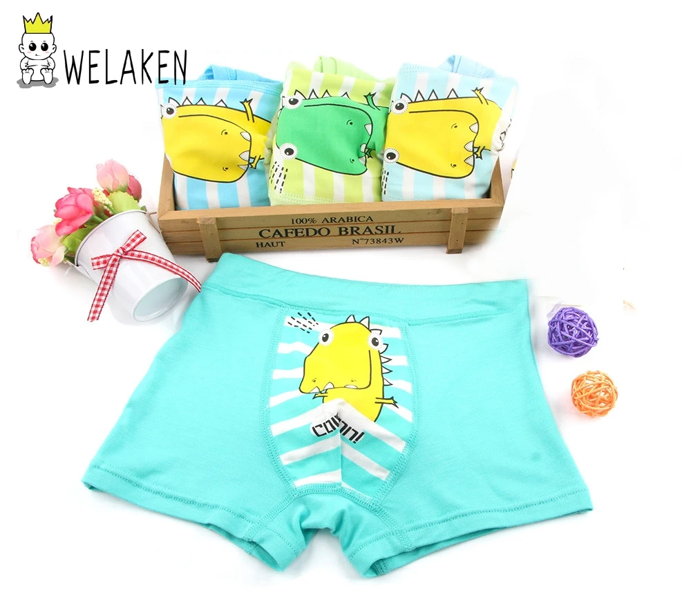 

weLaken 4 Pcs/lot Cartoon Boys Underwear Soft Breathable Kids Boxer For 2-10Yrs Baby Panties Kawaii Panty Briefs Underpants