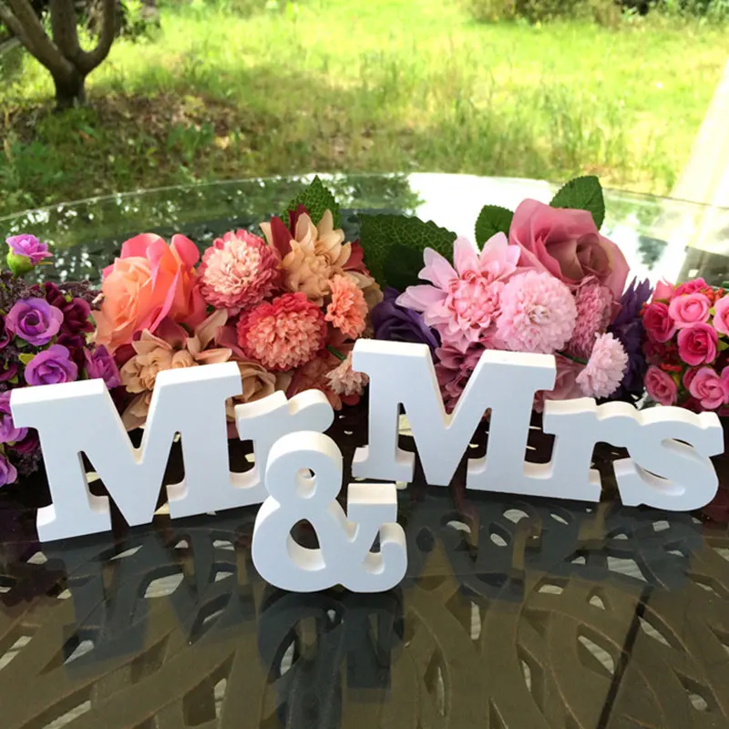

1Set MDF Mr & Mrs Letters Table Decor for Wedding or Home Decoration Wedding Photo Props Studio Photography
