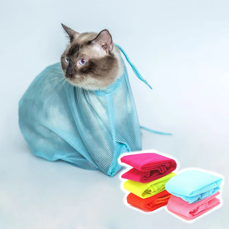 Mesh Pet Cat Grooming Restraint Bag For Bath Washing Nails Cutting
