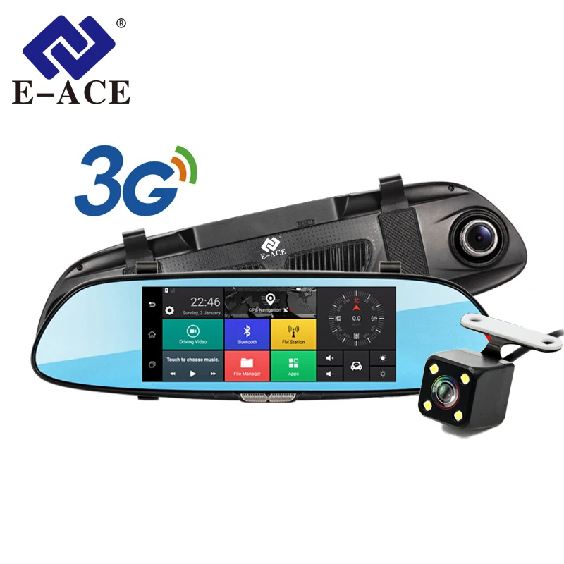 E ACE Auto GPS Navigation Tracker Car Dvr 3G Wifi Camera 7" Touch