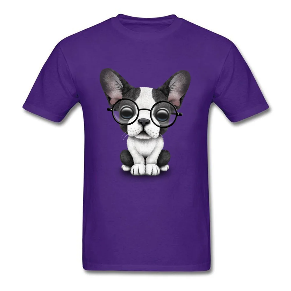 Cute French Bulldog Puppy with Glasses_purple
