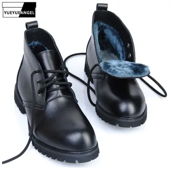 

England Fashions Ankle Boots Men Black Lace Up Safety Military Boots Vintage Casual High-Top Leather Shoes Men Plus Size 45