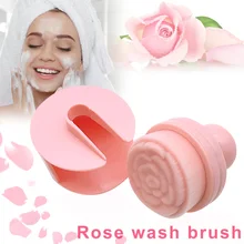 Розовая щетка для очистки с держателем для разглаживания и светящейся кожи QRD88