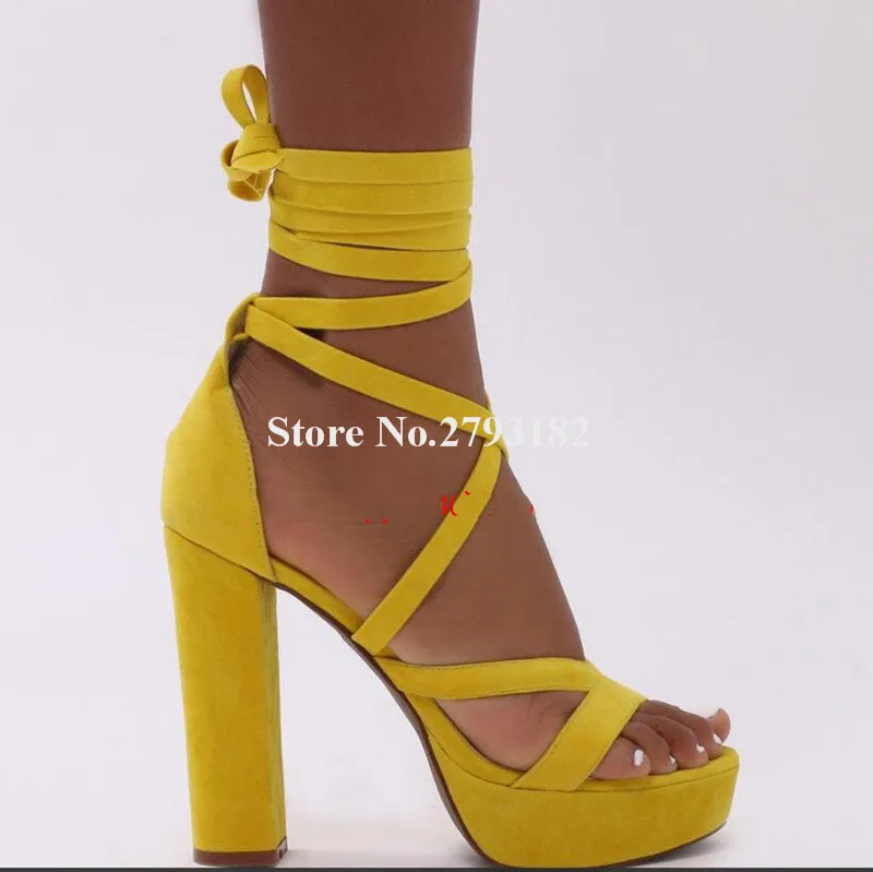 yellow chunky sandals