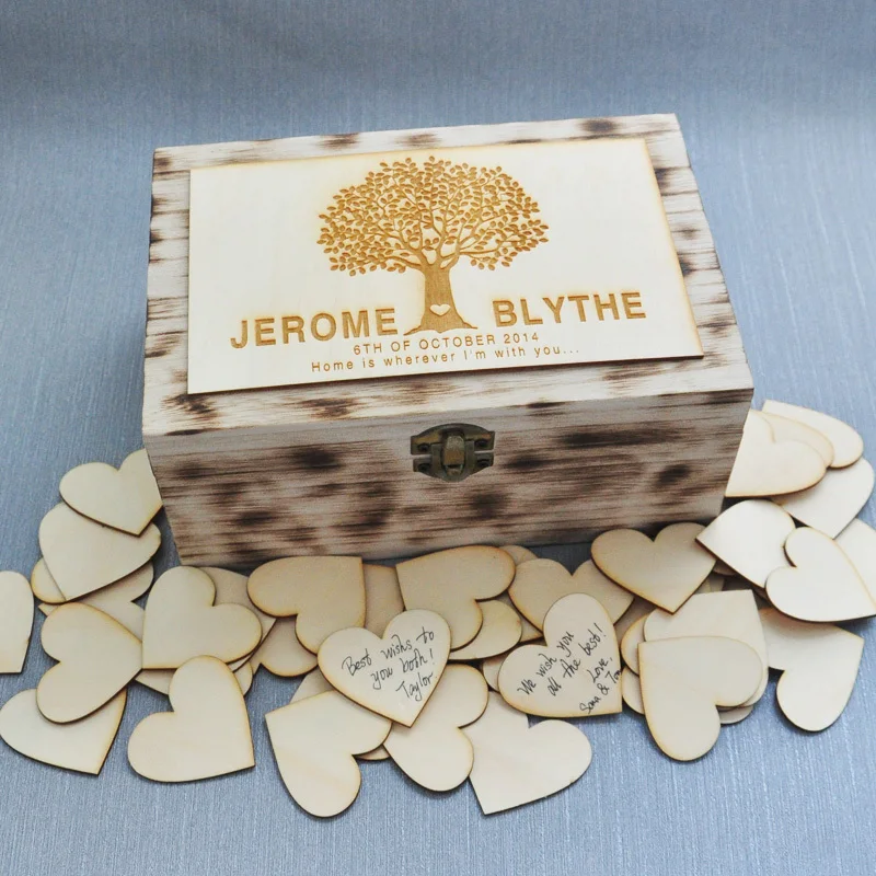 Buy Wedding Guest Book, Personalized guestbook, Wooden