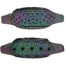 Универсальная популярная Геометрическая ромбовидная светящаяся нагрудная сумка с изменяющимся цветом, карманная сумка, спортивная сумка