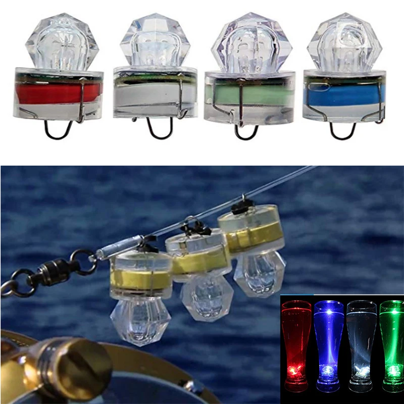

4Pcs LED Fishing Lights Water Activated Flashing Strobe Lights Rated up to (3,280ft)