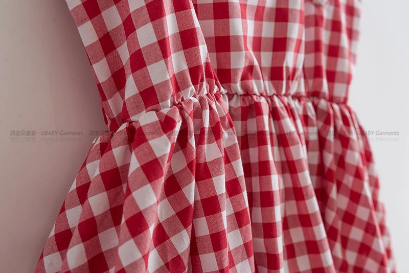 Fly Sleeve Plaid Princess Dress for Little Girls - Elastic Lace Baby Clothes - Kids Dresses image 5