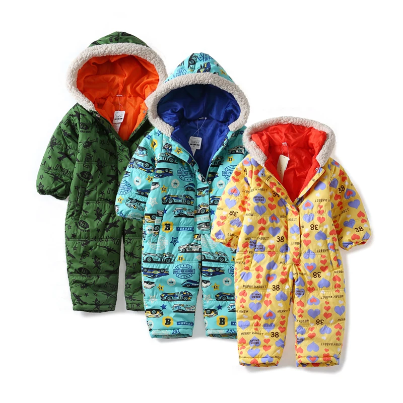 Baby Snowsuit Autumn Windproof Waterproof Baby Rompers Baby Girl Baby Boy Coverall Hooded Infant Clothing Newborn