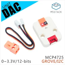 M5Stack официальный ЦАП блок MCP4725 2c ЦАП конвертер Breakout модуль цифро-аналоговый 12 бит 0 В до 3,3 В макетная плата