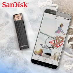 SanDisk Флеш накопитель Wi-Fi 16 ГБ 32 ГБ 64 ГБ 128 ГБ USB флешка Беспроводной Stick USB 2,0 памяти Флеш накопитель usb флеш-накопитель