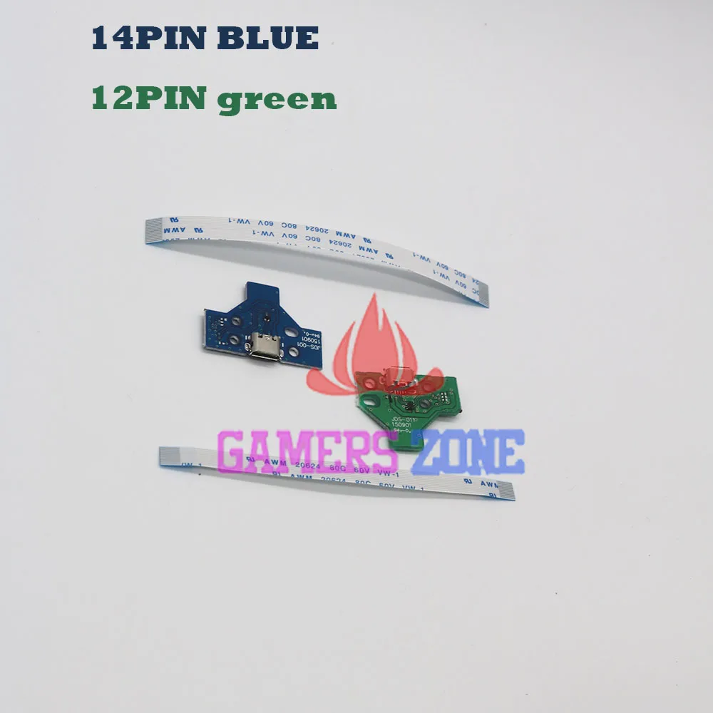 

20sets JDS-001 JDS-011 12pin & 14pin LED Power Board with flex Ribbon Cable for Sony PS4 Controller Charging Board