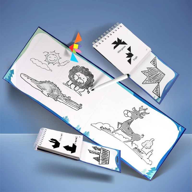 Магнитный Интеллектуальный Развивающий пазл Игрушки Tangram 7 шт. 3D из ЭВА