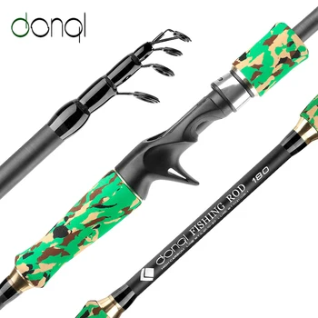 

DONQL Telescopic Fishing Rod Carbon Fiber Spinning Casting Rod 1.8M-3.0M Carp Feeder Travel Fishing Rod Portable Camouflage