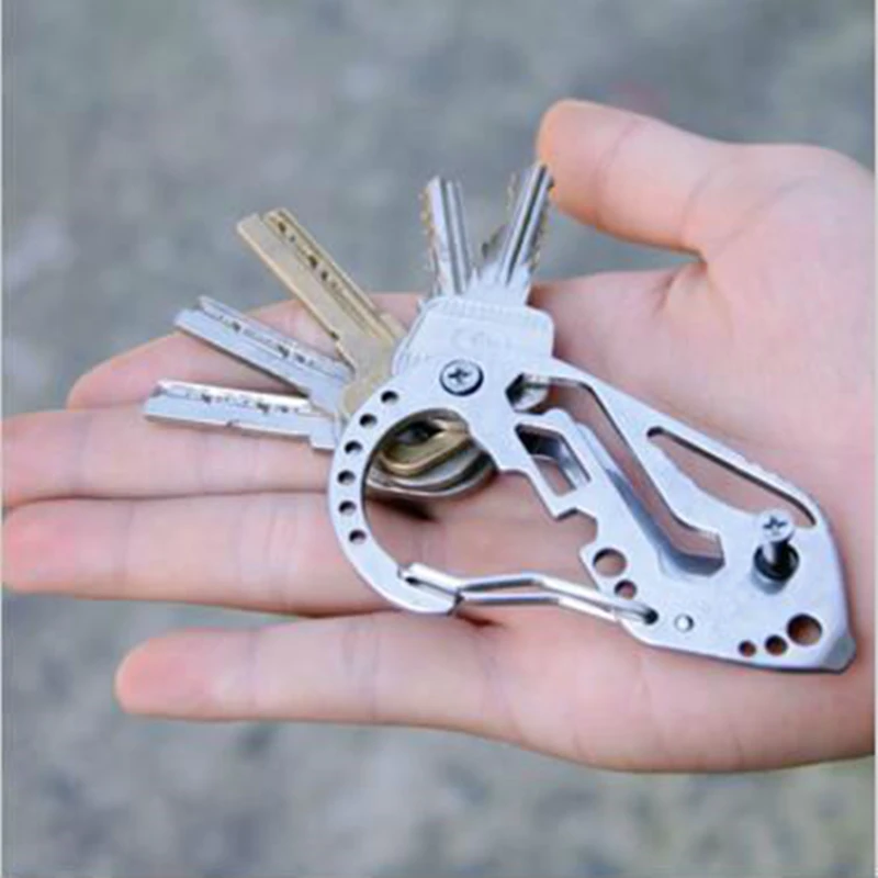 

Stainless Steel Key Holder Keychain Clip Tool Screwdriver Wrench Carabiner Keyrings For Men Jewelry