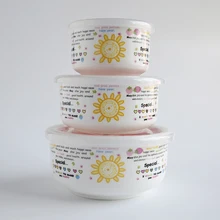 Набор из трех предметов, миска для смешивания из костяного фарфора, миска для мороженого, керамическая японская миска для смешивания для буфета и вечерние, микроволновая печь