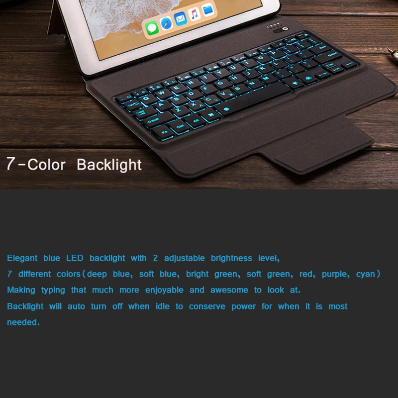 Беспроводной Keybaord для iPad Pro 10 5 дюймов 2017 /iPad Air 2019 Ультратонкий чехол с подсветкой