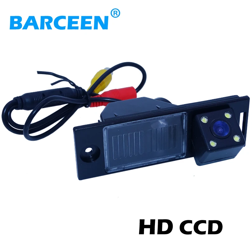 

Plastic shell rainproof car back up reversing camera bring glass lens 4 led colorful night vision for Hyundai IX35 2014