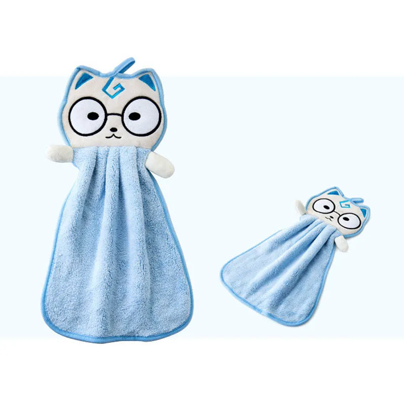 Hand Face Wipe Towel Hand Towel Bathroom Accessories Soft Cute Cartoon Washcloths Handkerchief Terylene Dishcloths