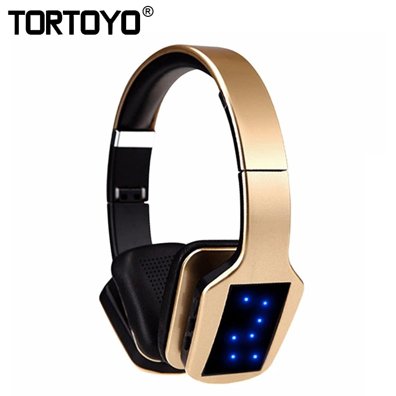 

TORTOYO S650 Wireless Headphone Bluetooth Headset Stereo Over Ear Earphone With Microphone LED FM Radio For Smartphone Computer