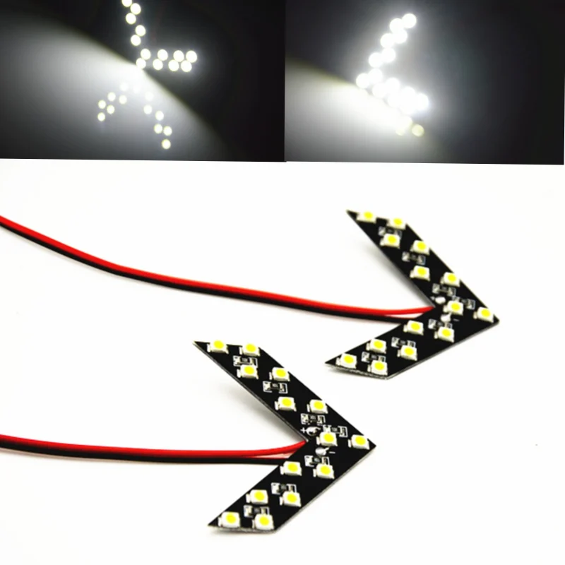 

Car styling Universal 2pcs White Arrow Panel 14SMD LED Car W5W For Car Side Mirror Turn Signal Indicator Light/Car led/Parking