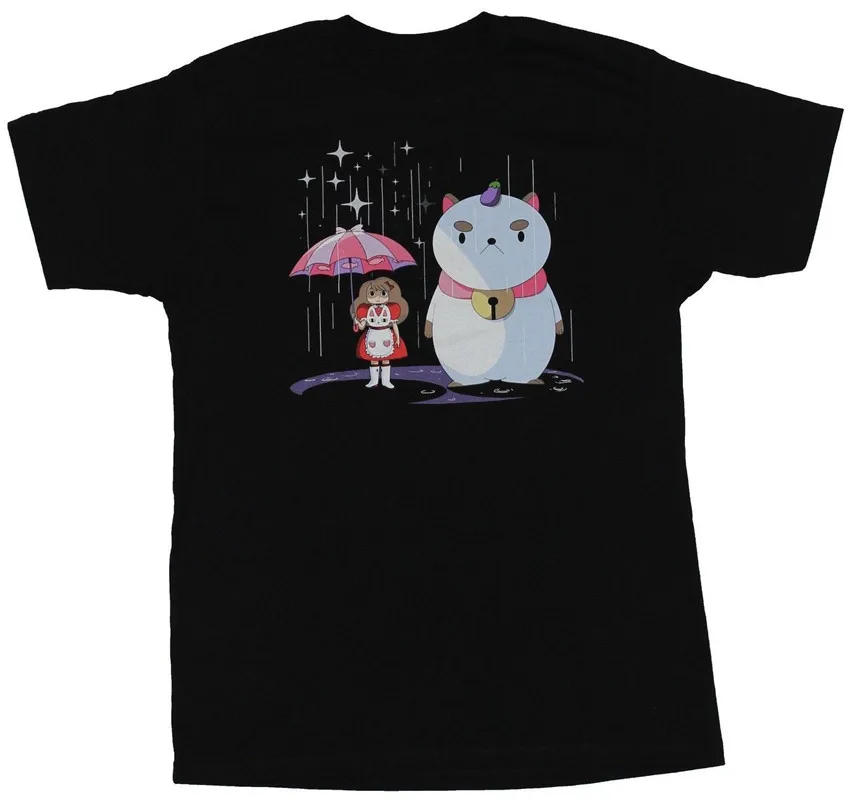 

Bee & Puppycat Mens T Shirt Giant Puppycat And Bee In A Magic Rain Shower Outdoor Wear T-shirt Men Unisex New Fashion Tshirt