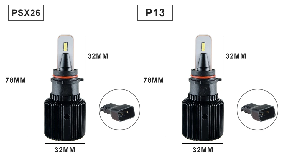 H4 H7 Led безвентиляторный автомобилей головной светильник лампы PSX24W PSX26W H8 H9 H1 H13 9004 9007 12V авто светильник 6500K 8000Lm светодиодные противотуманные лампы Canbus лампы