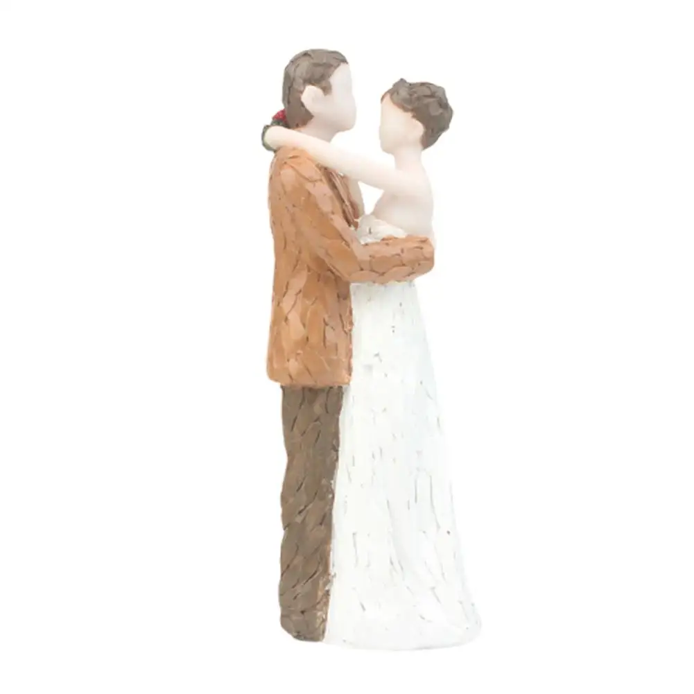 None Lovingly Bride Bridegroom Cake Topper Resin Baking Decorative Prop