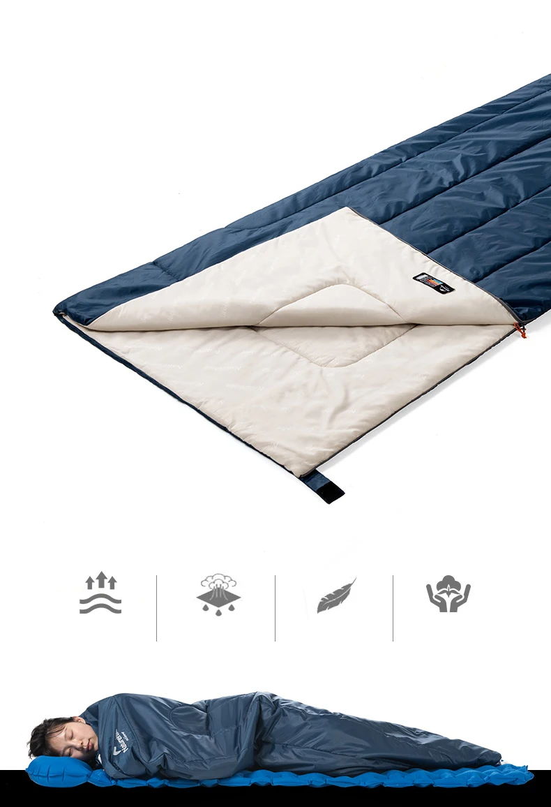 Bolsa de Dormir Naturehike Primavera Verão Outono Seção Ultraleve Envelope Portátil Algodão Acampamento 190x75 205x85 cm 10 Sacos de dormir