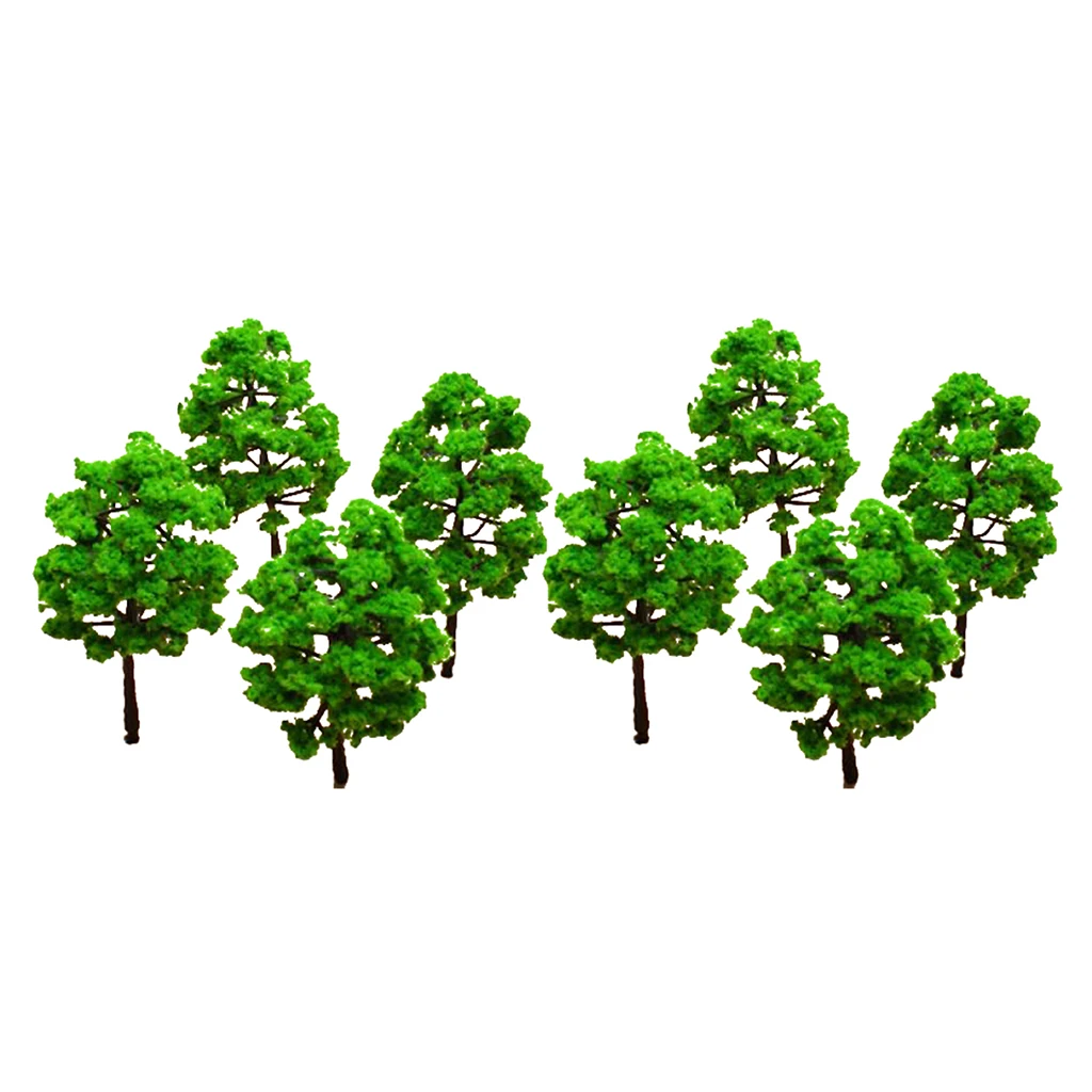 10pcs Green Tree 8cm Model Train Park Wargame Forest Scenery Layout N Scale