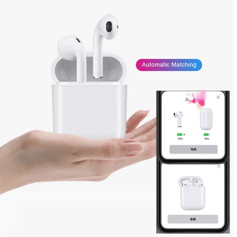 

1:1 Pop Up Animation For IOS Wireless Bluetooth Earphones Connect Siri Fingerprint Touch Control With Charging Box Headphones