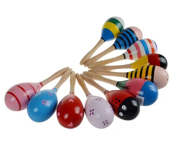 20 см ударный музыкальный инструмент дети деревянная погремушка с шариками игрушка погремушка-образовательная для обучения ребенка YH1079
