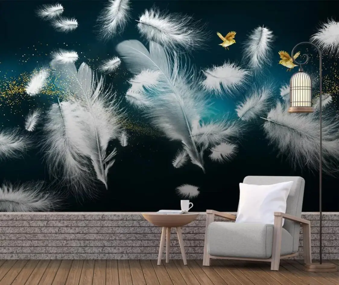

Colorful Feather Bird Wall Wallpaper Mural for Living Room Large Photo Wallpaper Bedroom Wall Paper 3d Wall Murals Custom