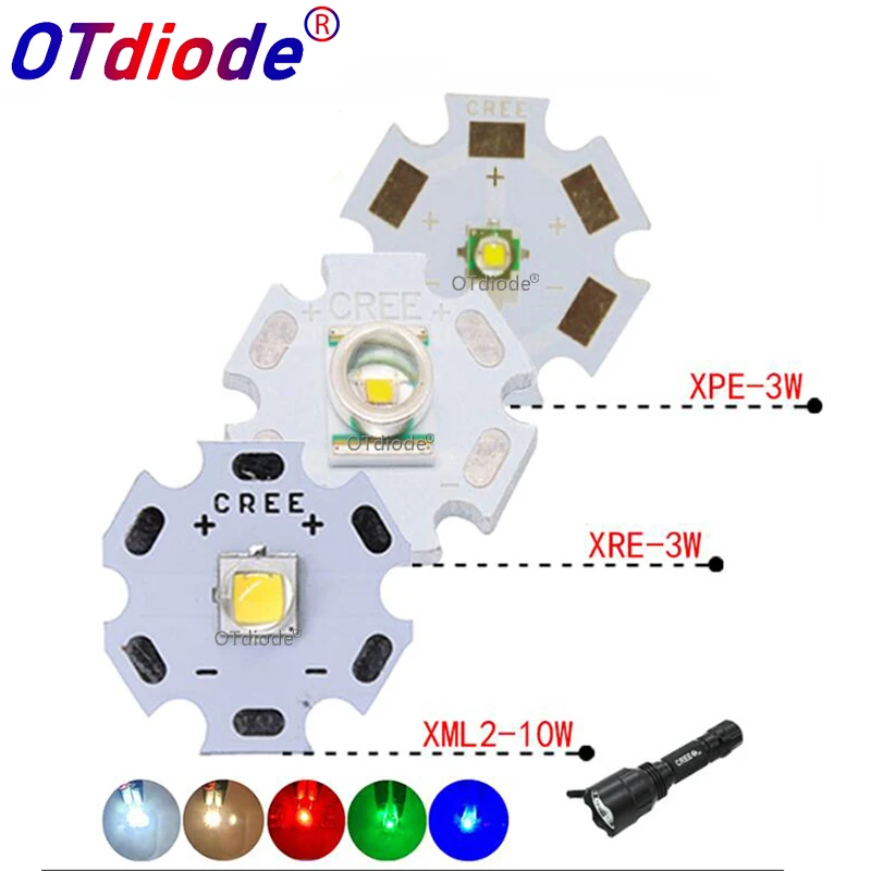 1 шт CREE XPG2 XML2 XM-L T6 XM-L2/XP-E R3/XR-E Q5/XP-G2 R5/XT-E R5 светодиодный вспышка светильник лампа LED чип с 20 мм база