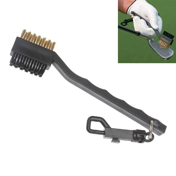 High Quality 2 Sided Brass Wires Nylon Golf Club Brush Groove Cleaner