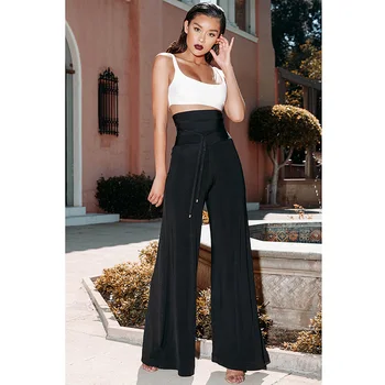 

Women 2 Pieces Set Top And Pants Autumn Fashion Sexy Casual Strapless Black Playsuit For Ladies Casual Party Suit Black Pants