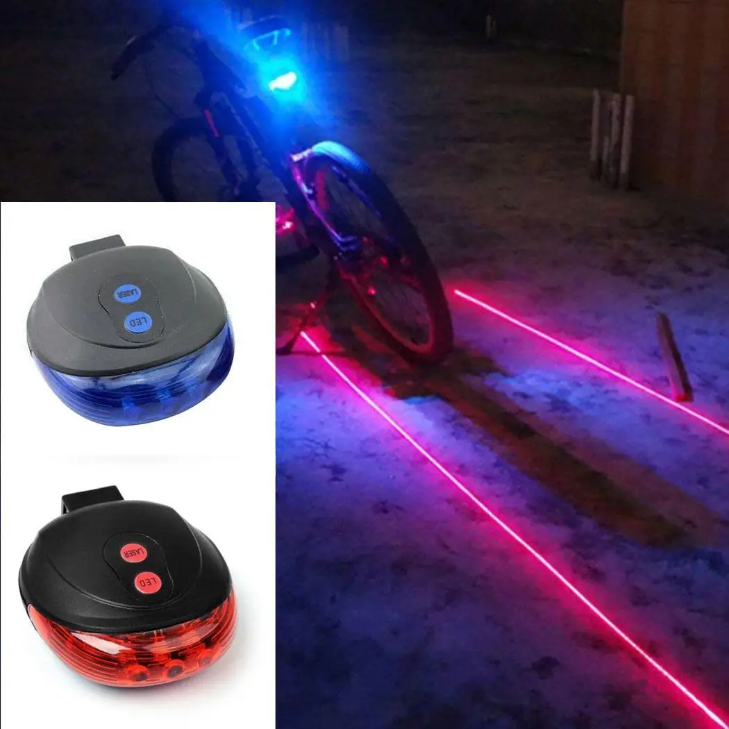 5 LED Cycling Bicycle Bike Tail Flashing Lamp Light Rear Safety Warning 2 Laser